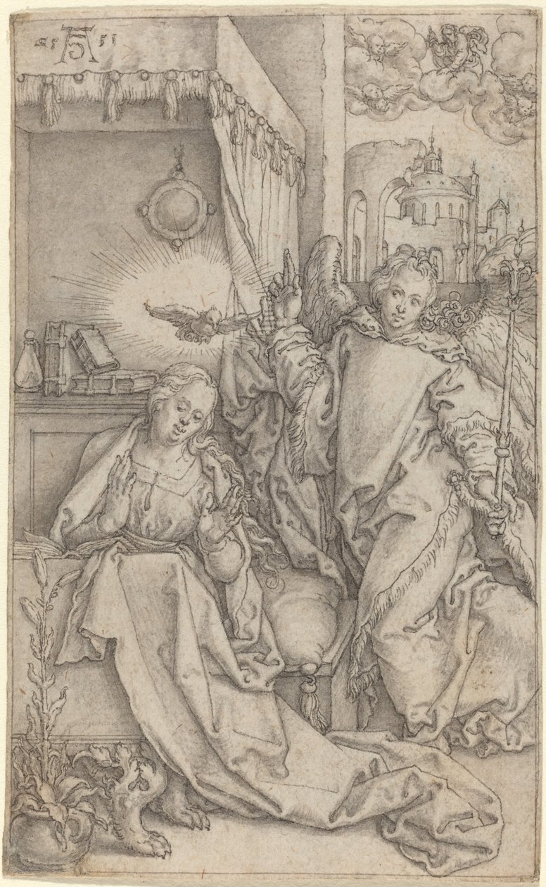 De Annunciatie, 1552 door Heinrich Aldegrever
