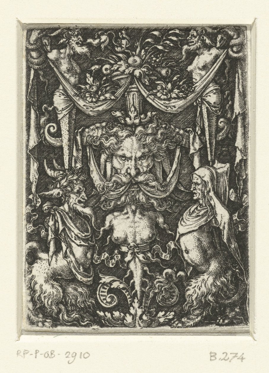 Vlakdecoratie met grotesken door Heinrich Aldegrever