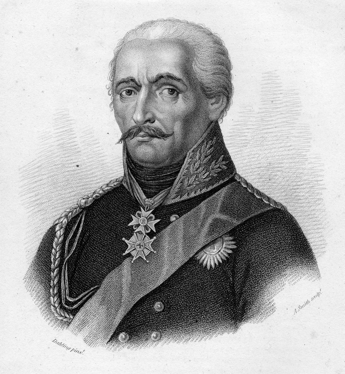 Generaal Gebhard Leberecht von Blücher, gegraveerd door Adam Smith door Heinrich Anton Dahling