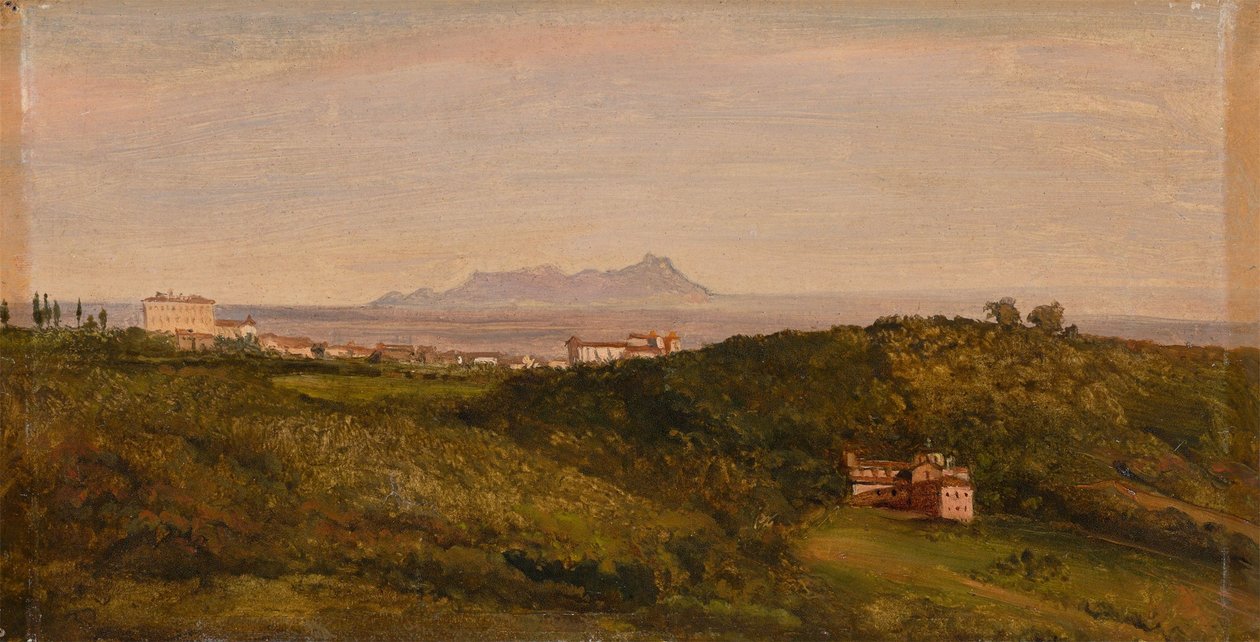 Heinrich Bürkel - Uitzicht op Monte Circeo. Rond 1853 door Heinrich Burkel