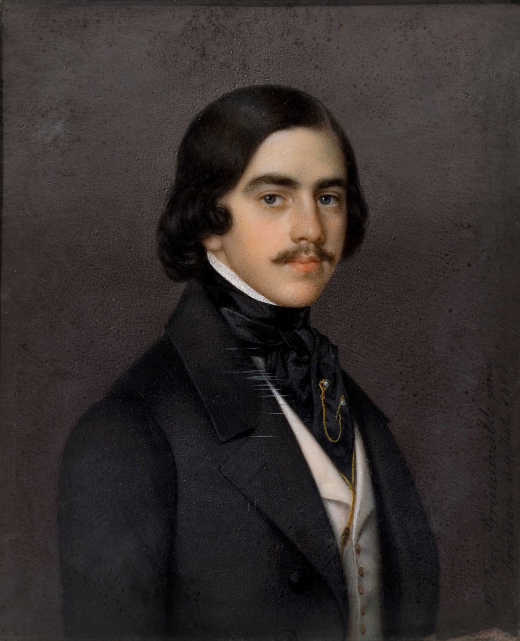 Portret van Mikhail Alexandrovich Bakunin 1814-1876, 1841 door Heinrich Ferdinand Grünewald
