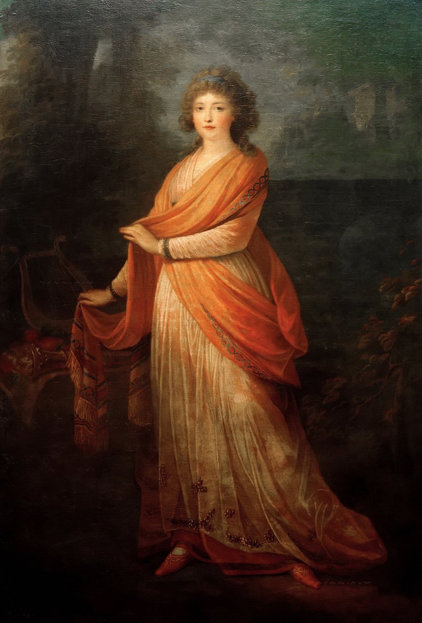 Portret van Varvara Vasilyevna Golitsyna, geboren von Engelhardt 1757-1815, 1792 door Heinrich Friedrich Füger