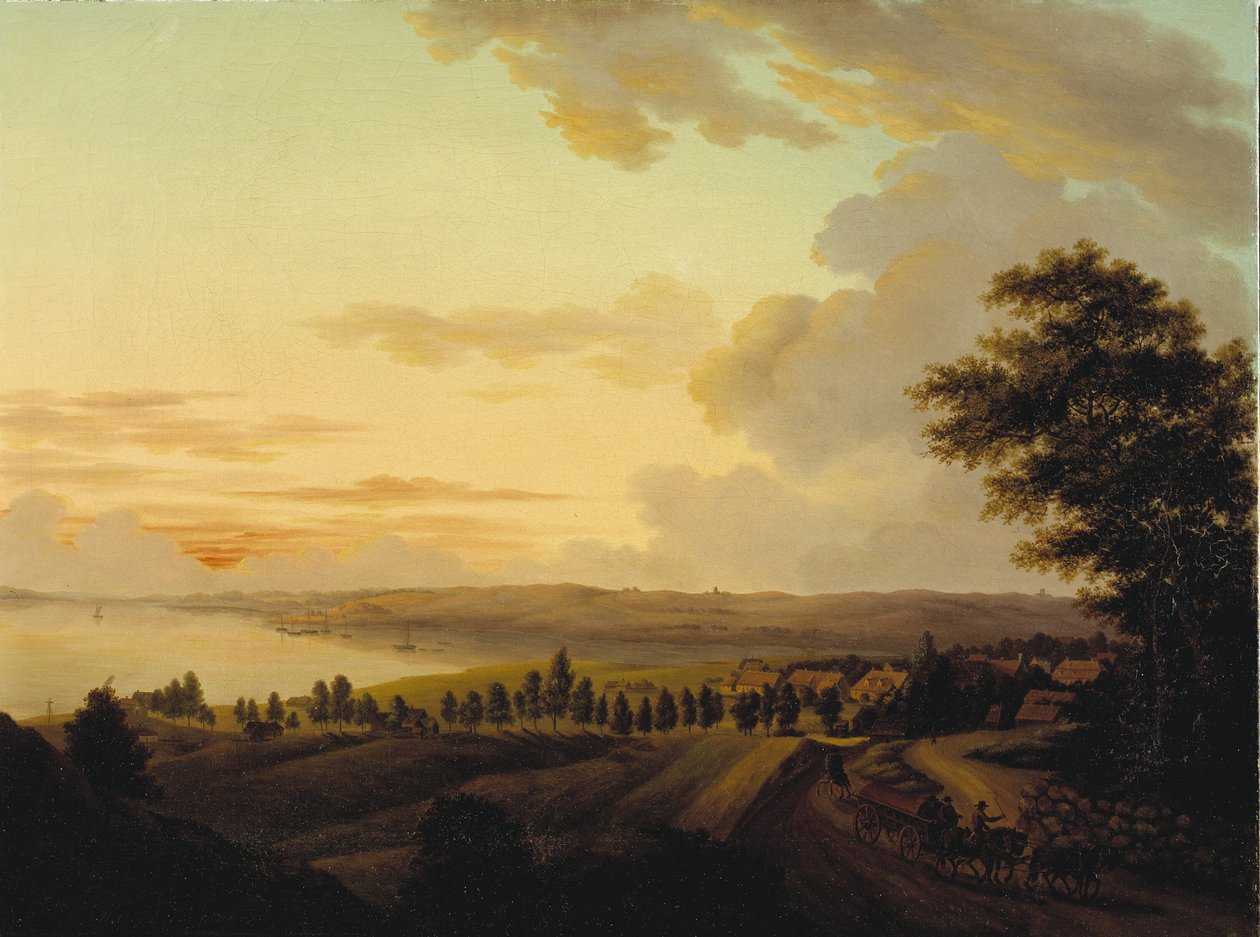 Zeelands landschap, avond door Heinrich Grosch