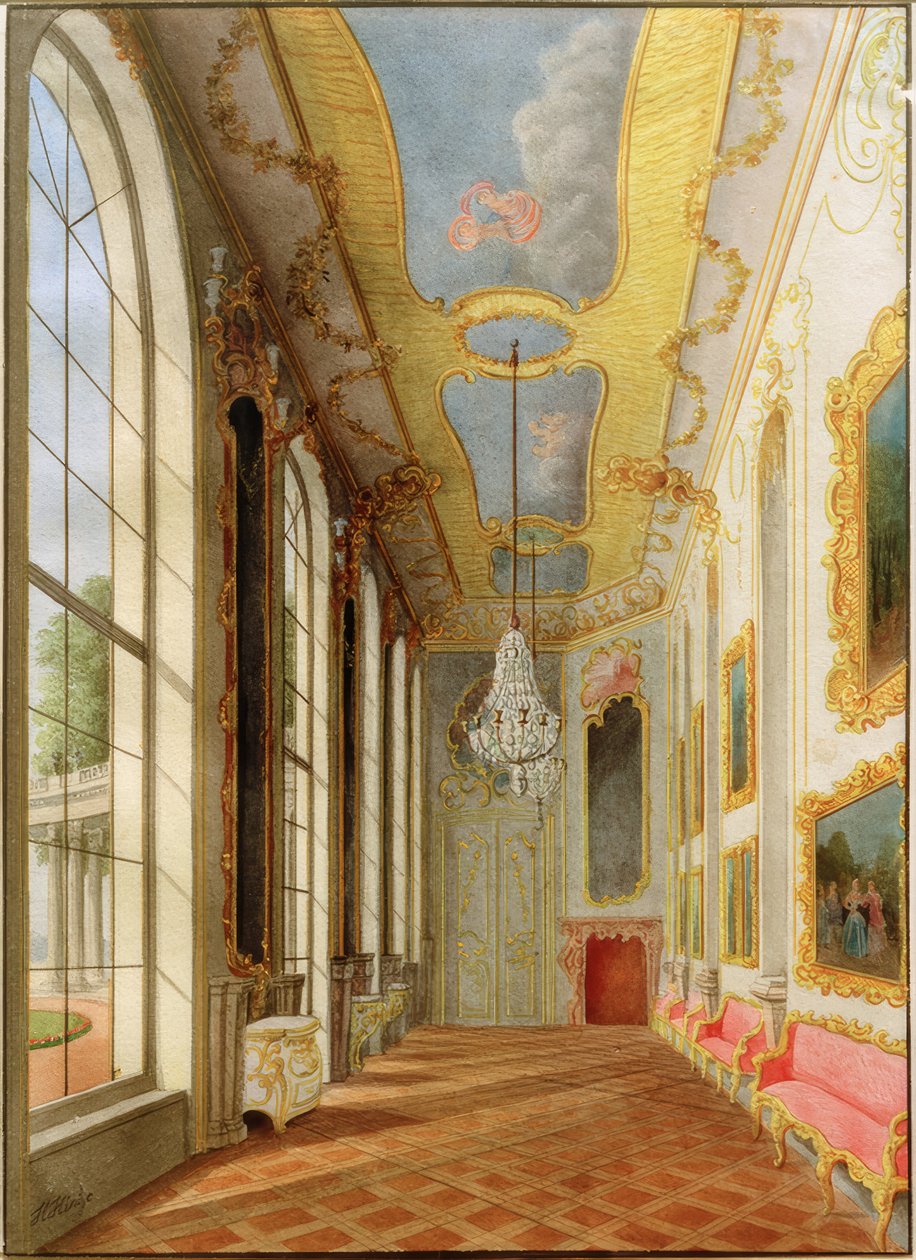 Kleine galerie Schloss Sanssouci door Heinrich Hintze