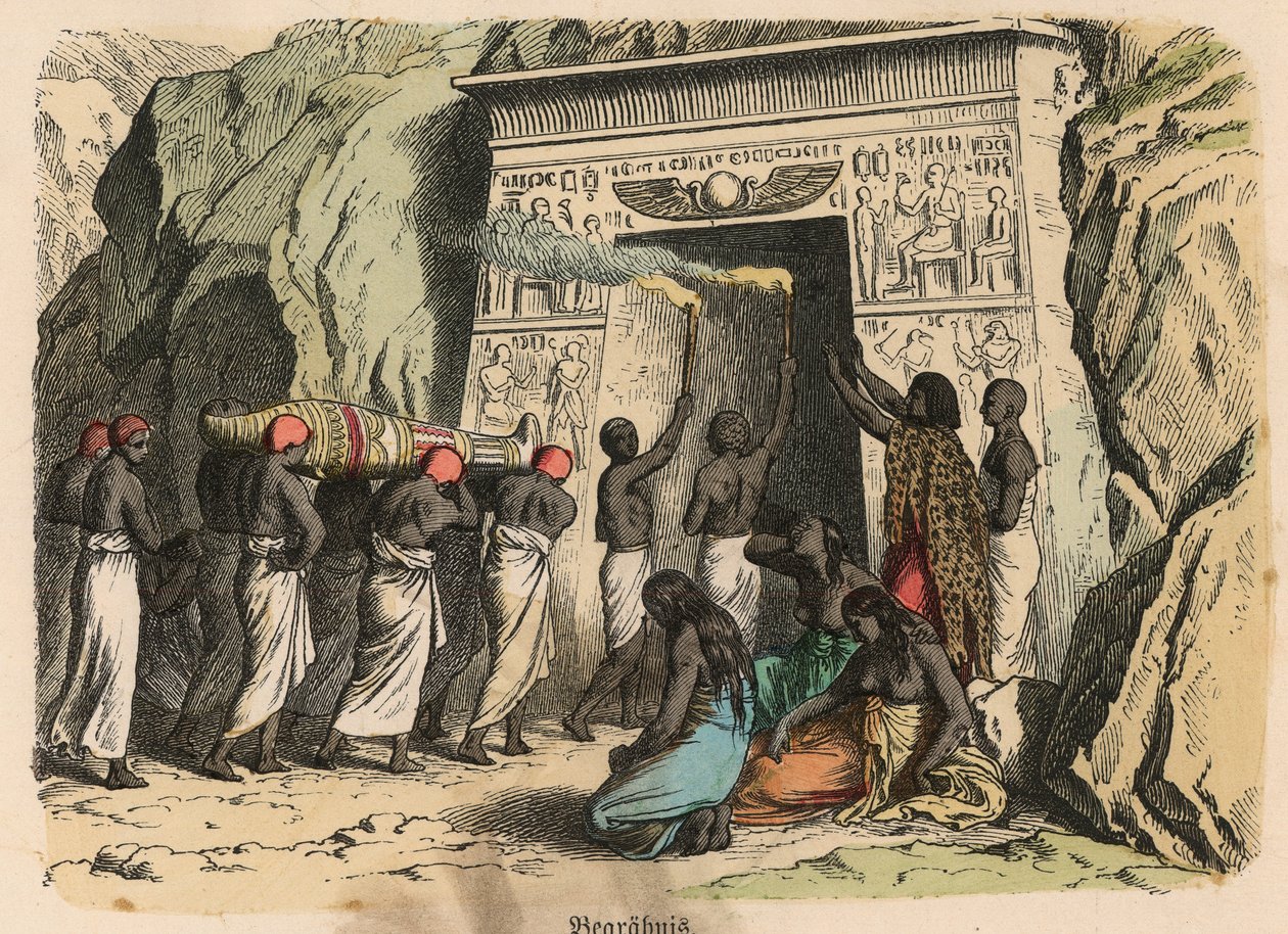 Oude Egypte: rituele begrafenisceremonie door Heinrich Leutemann