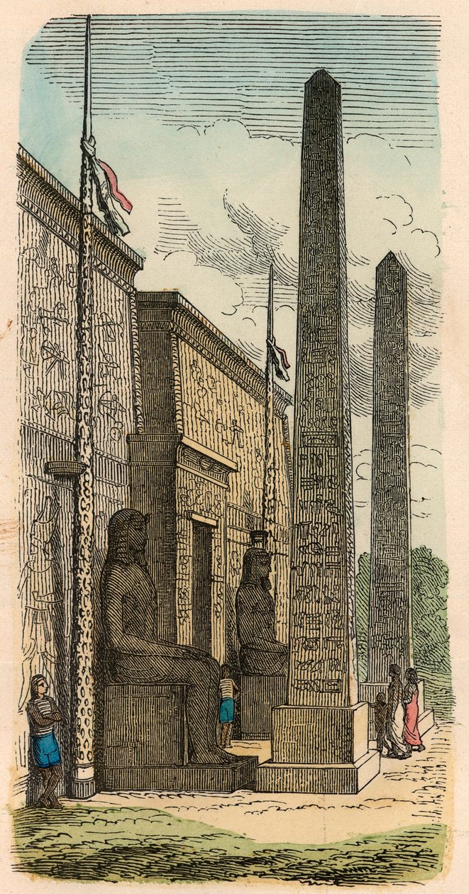 Oud Egypte: Ingang van een paleistempel door Heinrich Leutemann