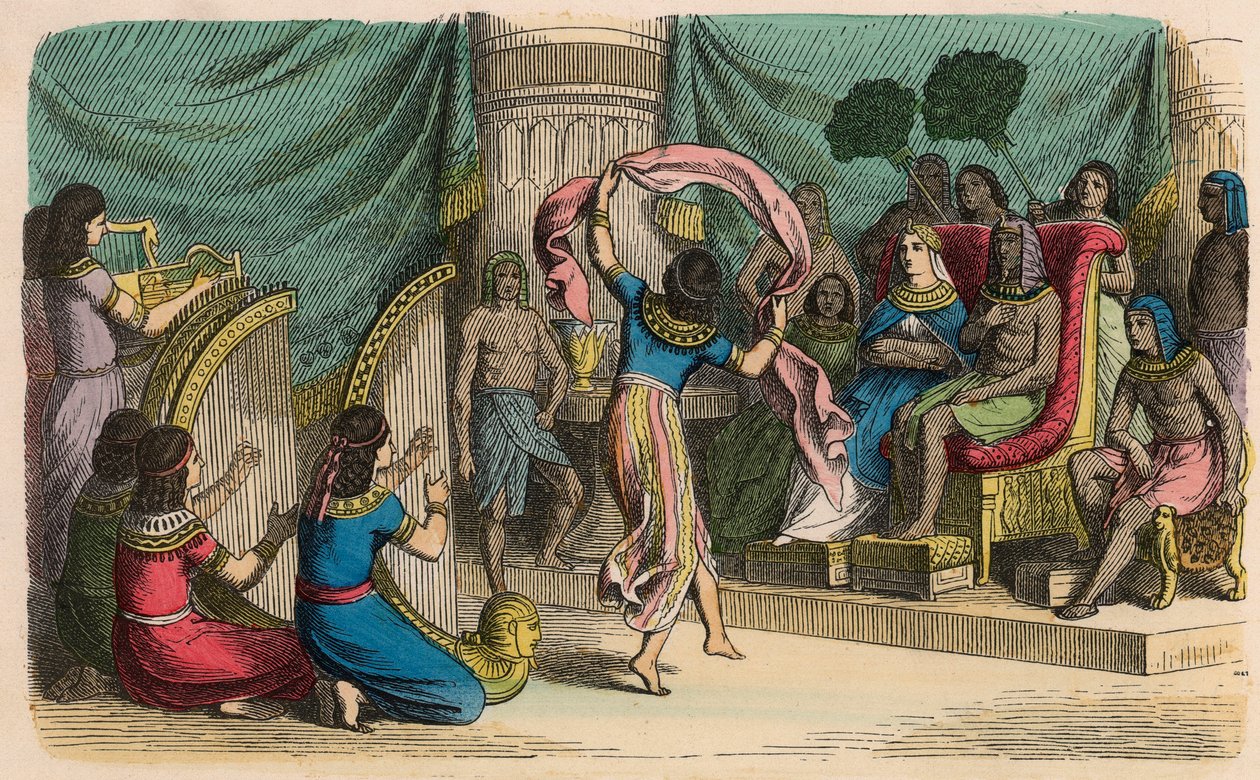 Oude Egypte: Muziek en dans voor de koning door Heinrich Leutemann
