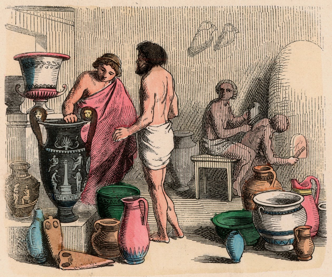 Oud Griekenland: Pottenbakken door Heinrich Leutemann
