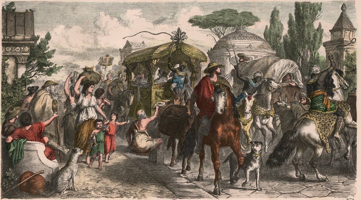 Oud Rome: Via Appia (Appische Weg) in de Keizertijd door Heinrich Leutemann