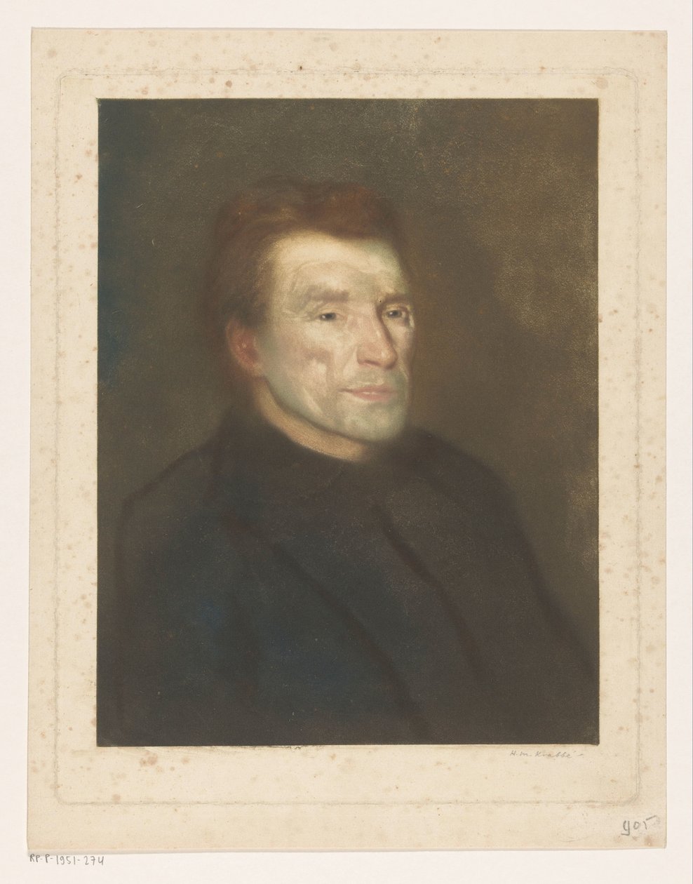 Portret van een onbekende man door Heinrich M. Krabbé (signed by artist)