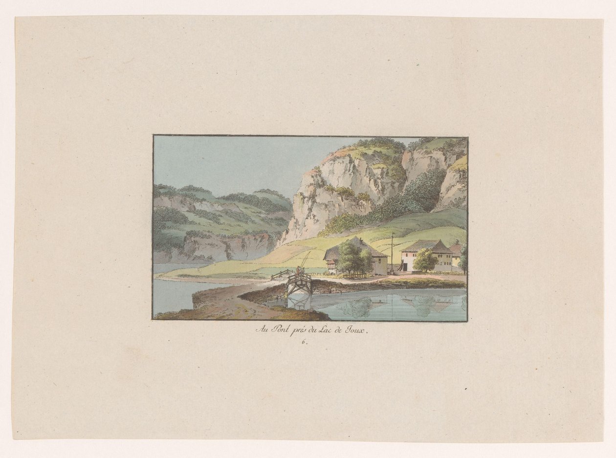 Gezicht op Le Pont bij het Lac de Joux door Heinrich Rieter