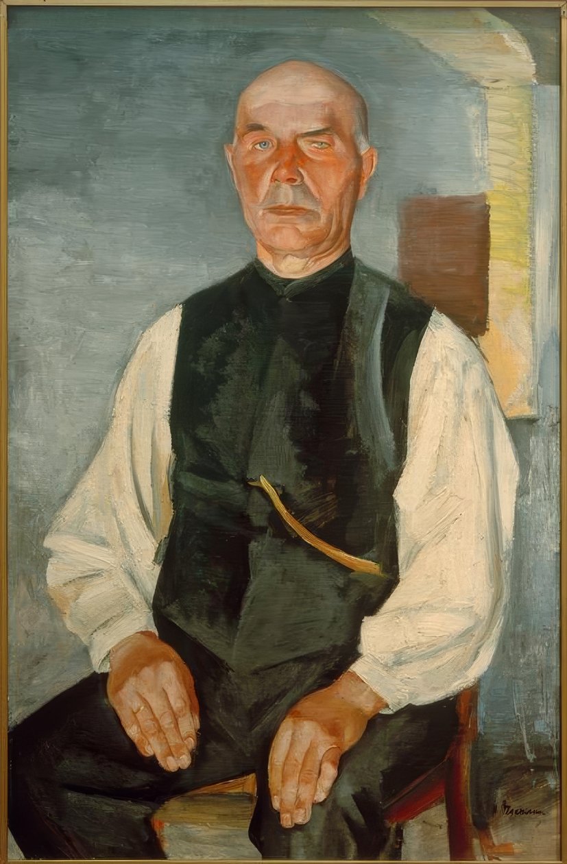 Oude boer (Johann Rohwedder) door Heinrich Stegemann