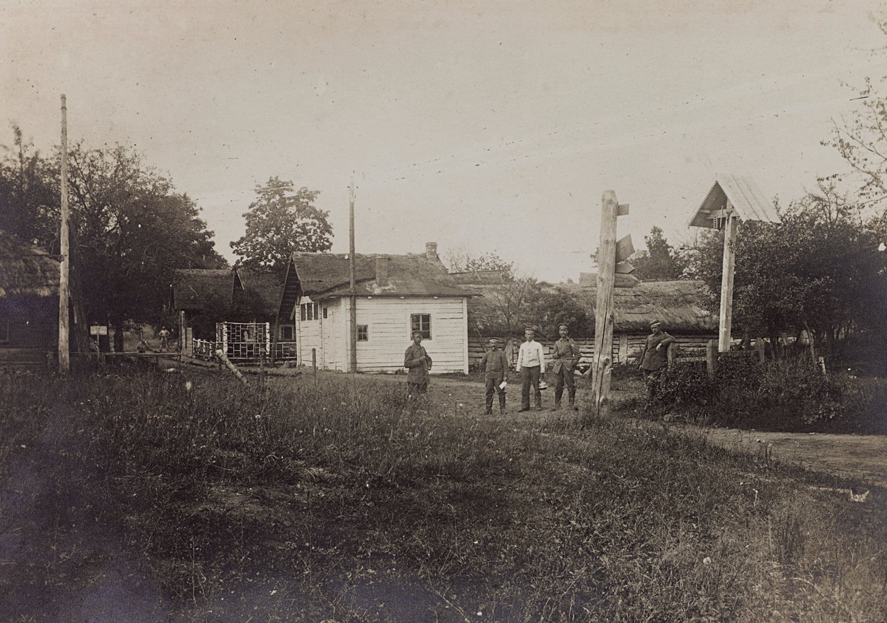 Eerste Wereldoorlog: Oekraïne in de jaren 1914-1916 tijdens de invasie van het Duitse leger. Landweg door Heldenfriedhof Dsessentniki (attr. to)