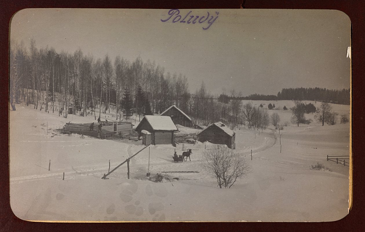 Eerste Wereldoorlog: Oekraïne in de jaren 1914-1916 tijdens de invasie van het Duitse leger. Uitzicht met sneeuw door Heldenfriedhof Dsessentniki (attr. to)