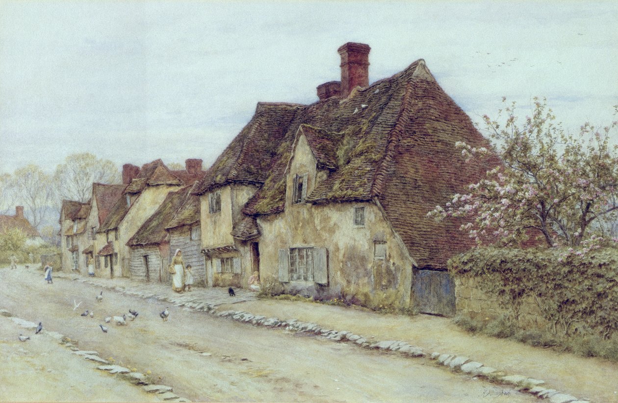 Een Dorpsstraat, Kent door Helen Allingham