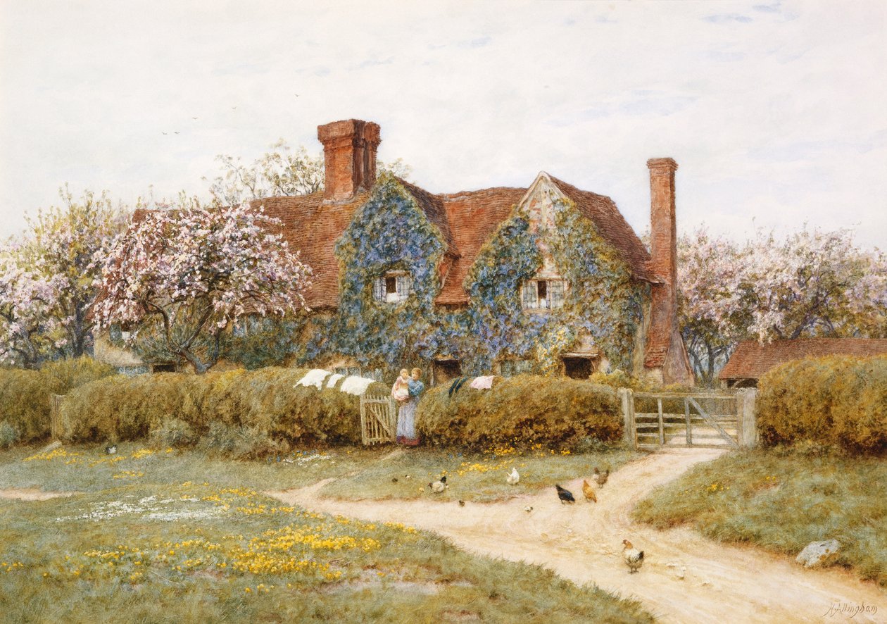 Een Huis in Buckinghamshire bij Penstreet door Helen Allingham