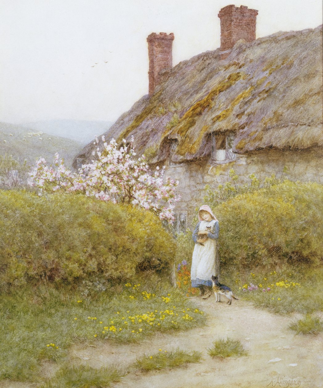 Een Cottage in Dorset door Helen Allingham