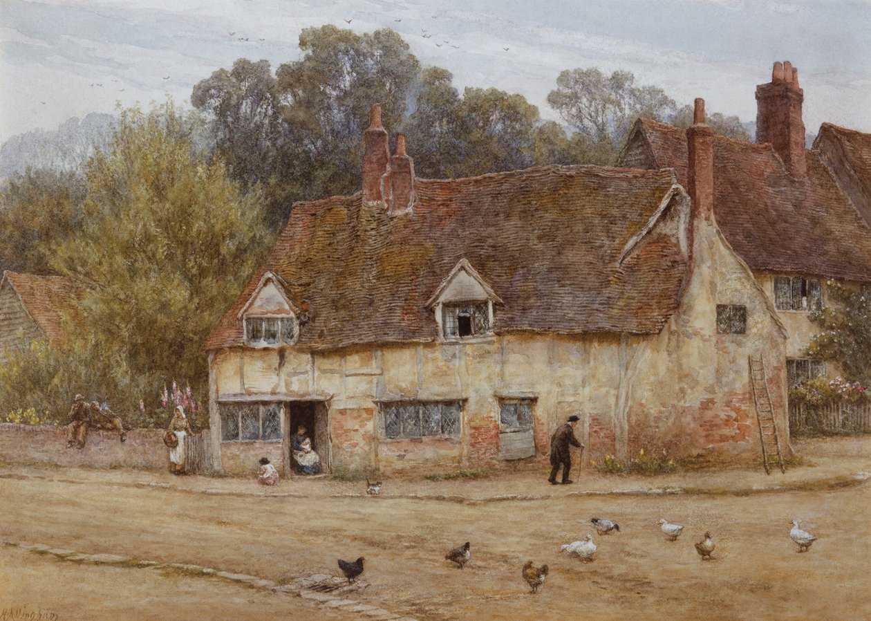 Bij het Oude Cottage door Helen Allingham