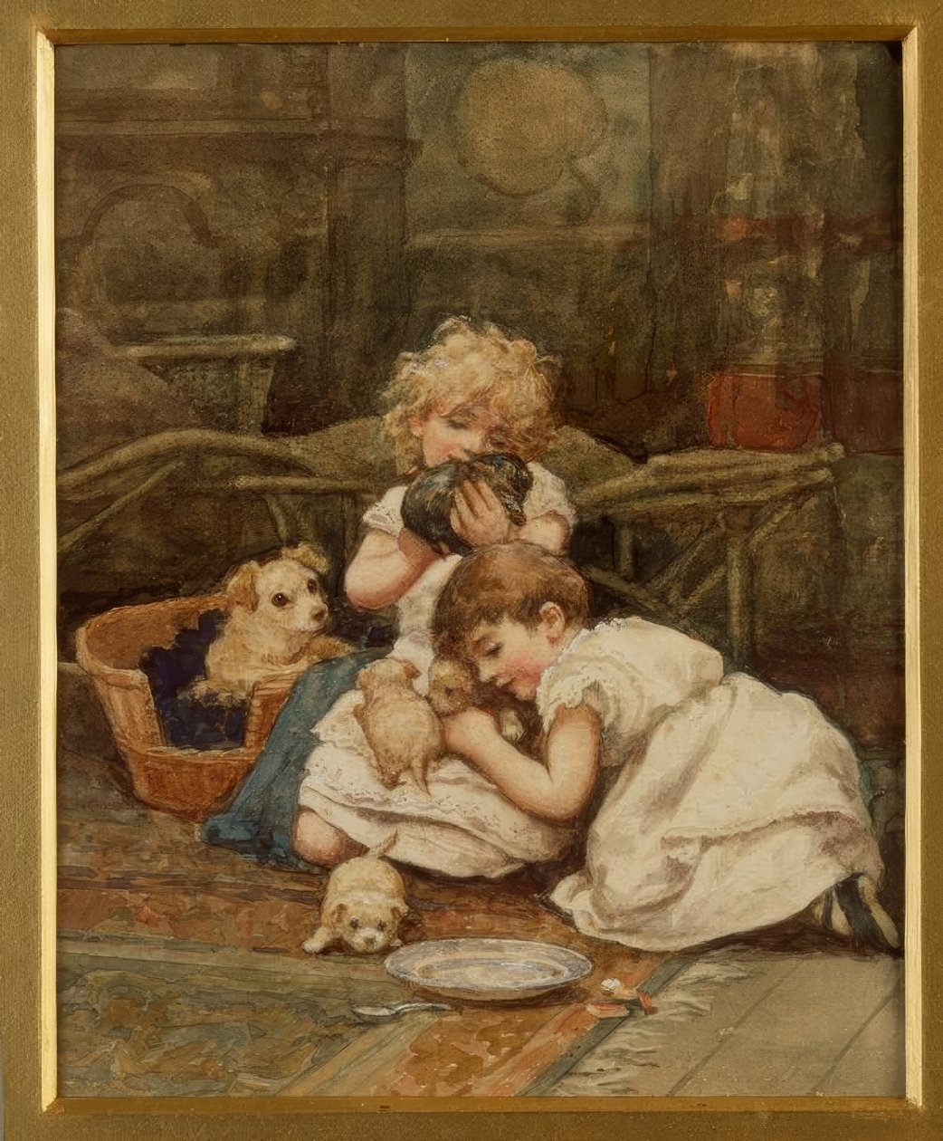 De nieuwe huisdieren door Helen Allingham