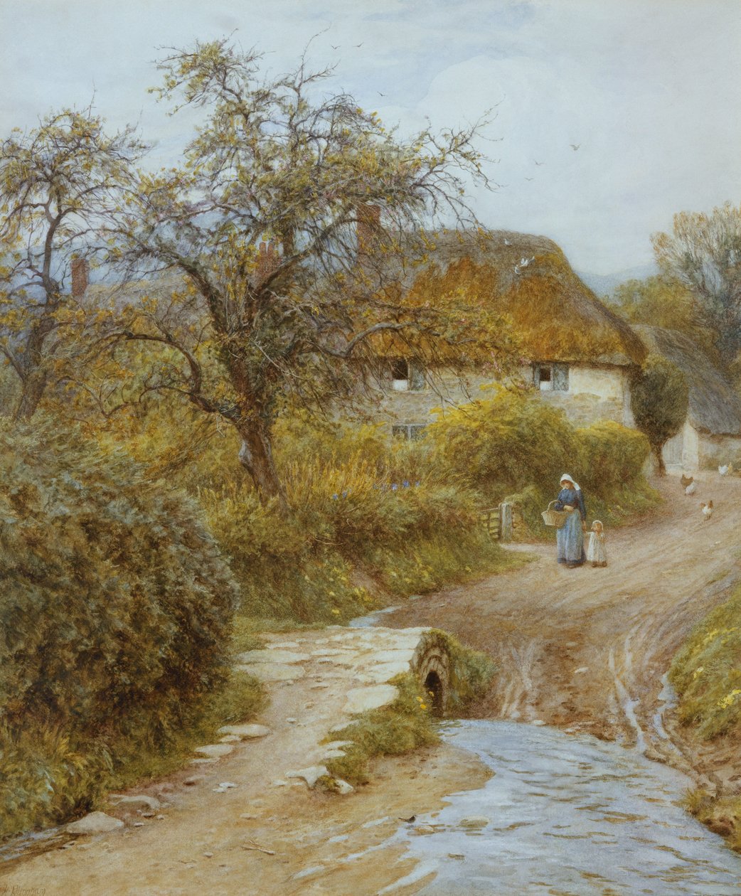 Heuvelboerderij, Symondsbury, Dorset door Helen Allingham