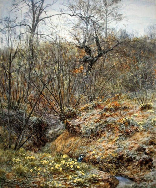 Lente bosje, Witley, Surrey door Helen Allingham