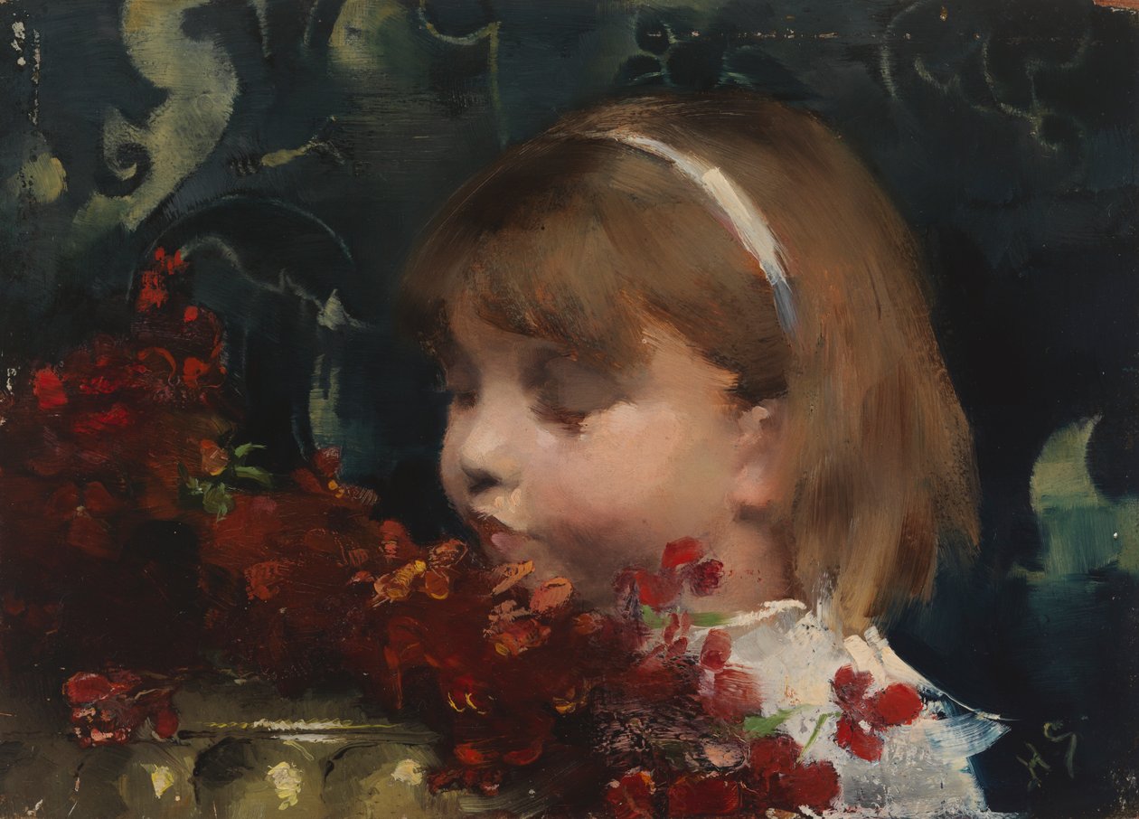 Hoofd van een meisje door Helene Schjerfbeck
