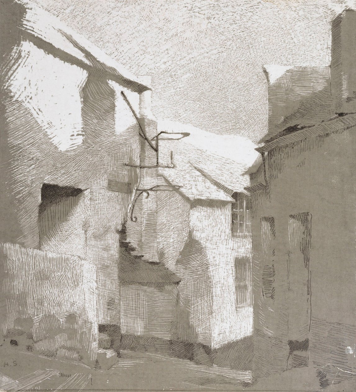 Straat, St. Ives door Helene Schjerfbeck