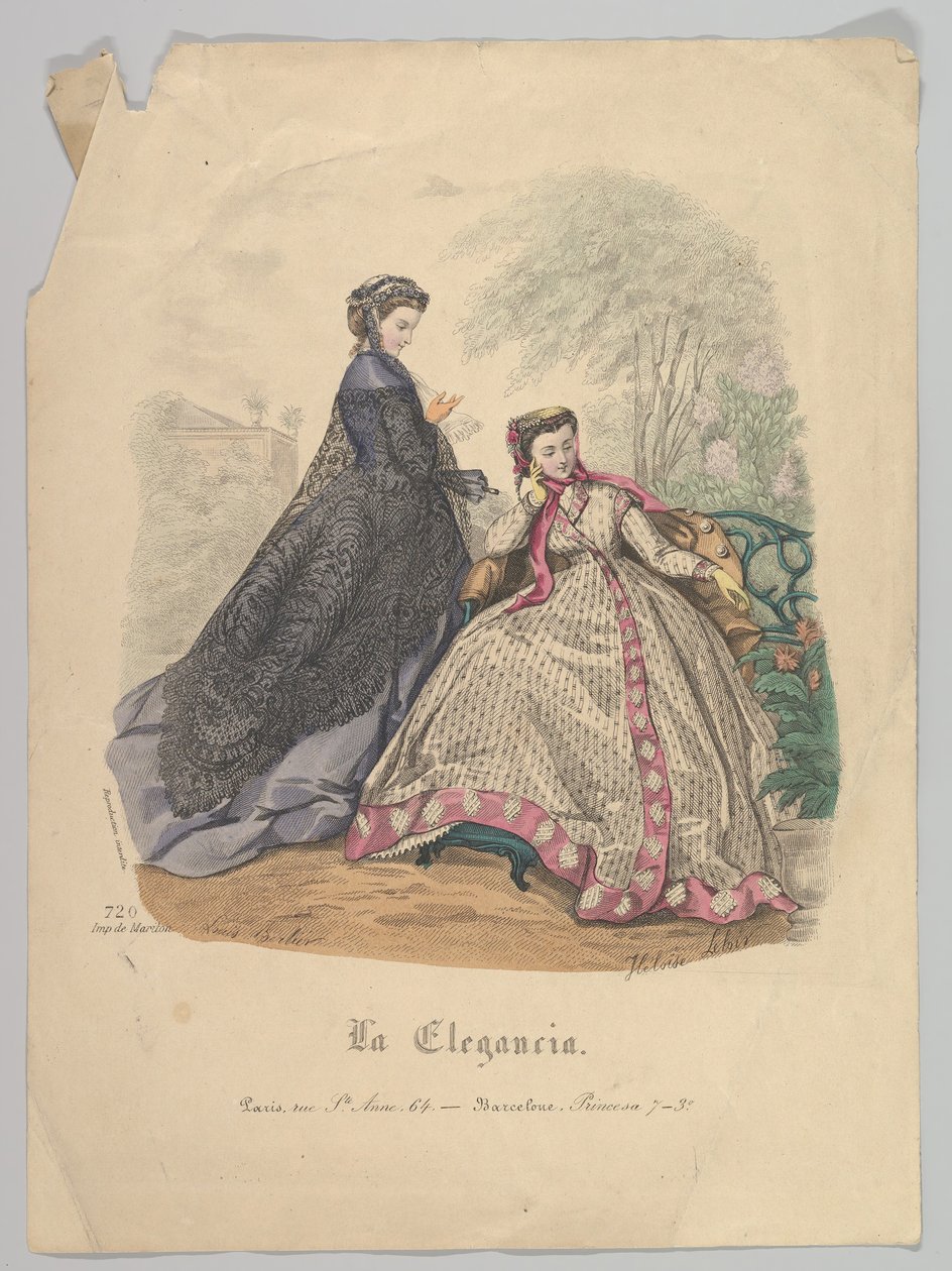 Twee Vrouwen Buiten, nr. 720, uit La Elegancia Barcelona door Heloise Leloir