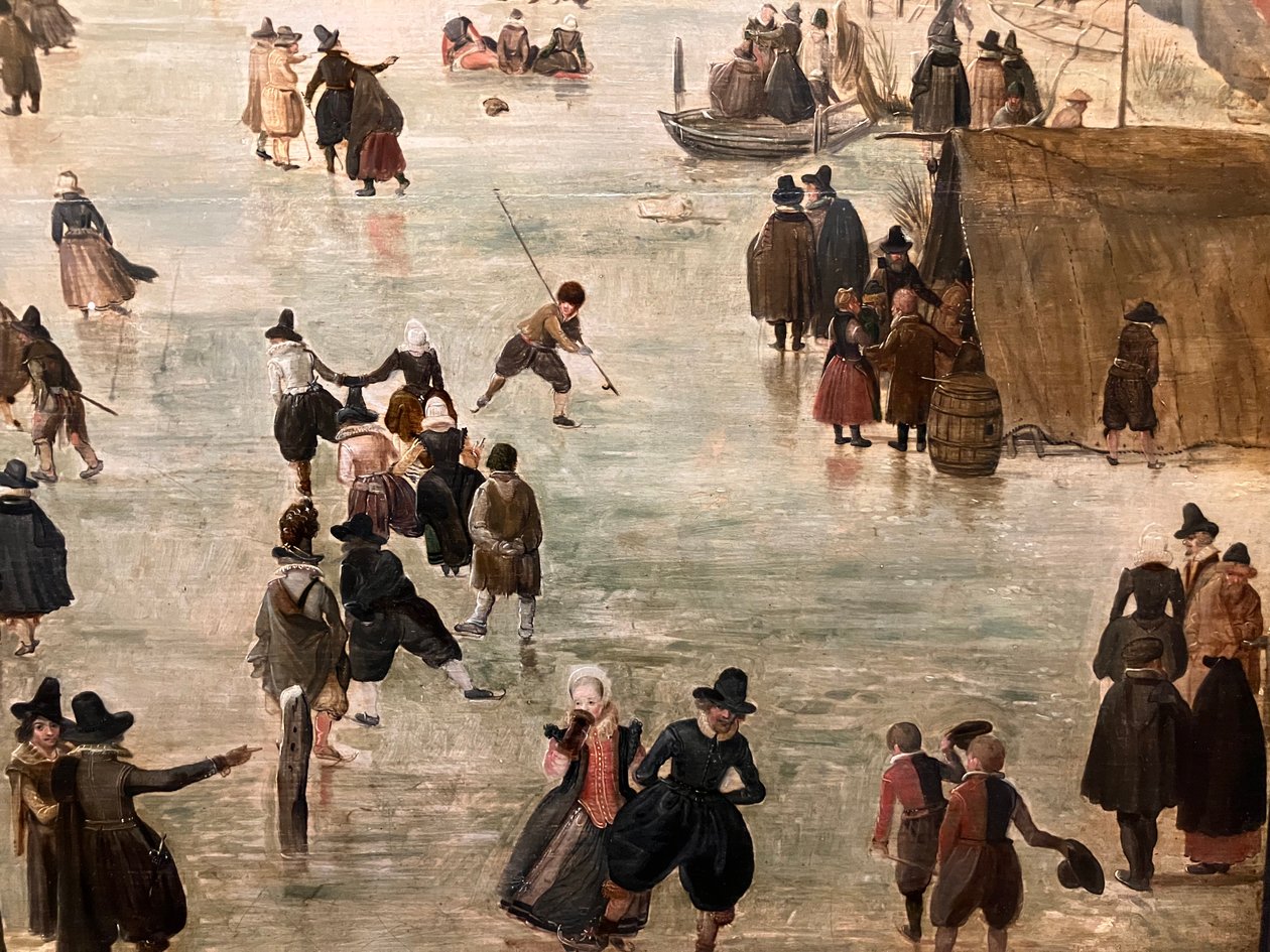 Dutch: IJslandschap / IJsvermaak Winter Landscape with Numerous Skaters door Hendrick Avercamp