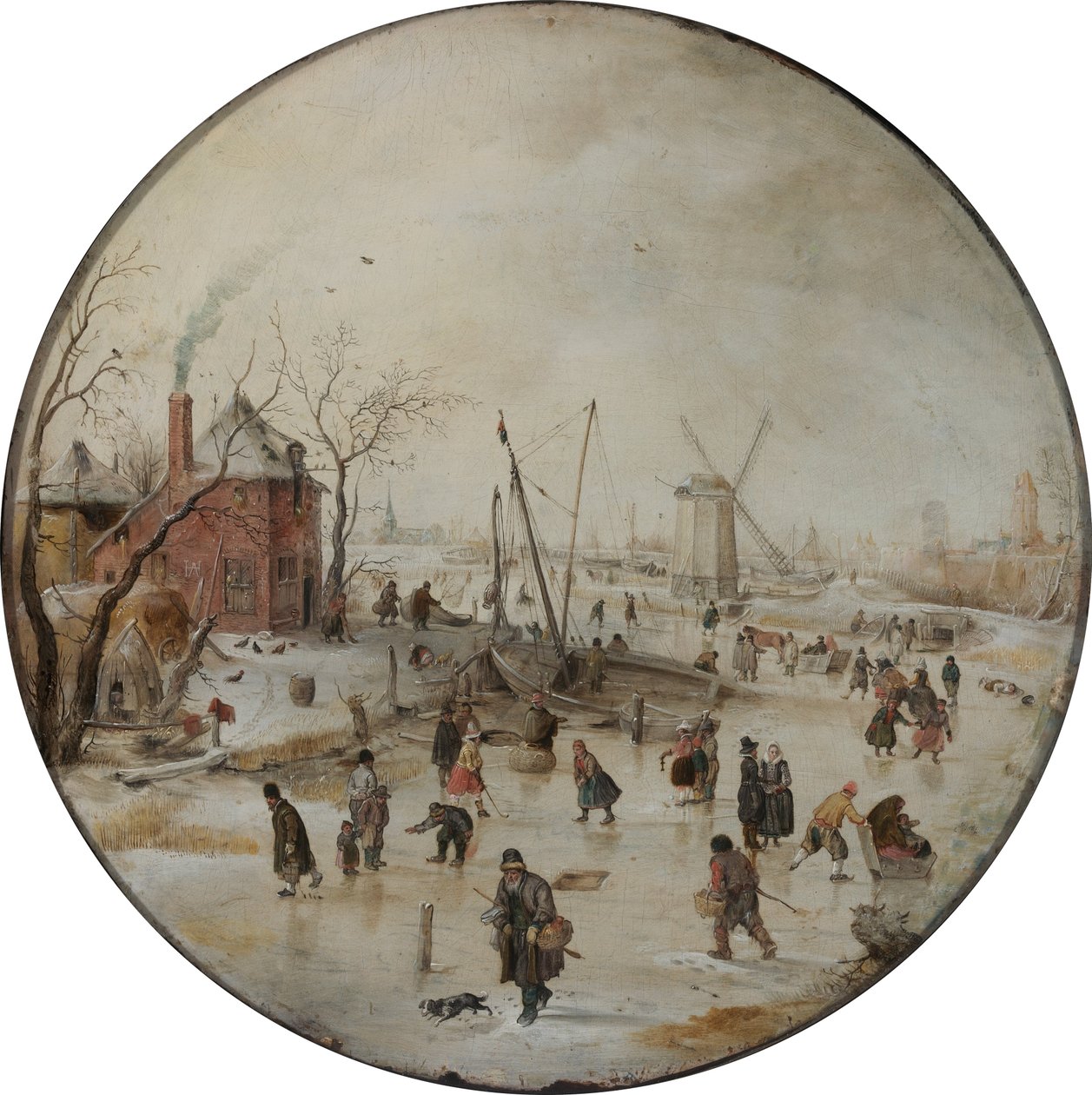 Bevroren rivier met schaatsers door Hendrick Avercamp