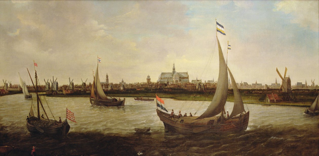 Uitzicht op Haarlem vanuit het noorden door Hendrick Cornelisz. Vroom