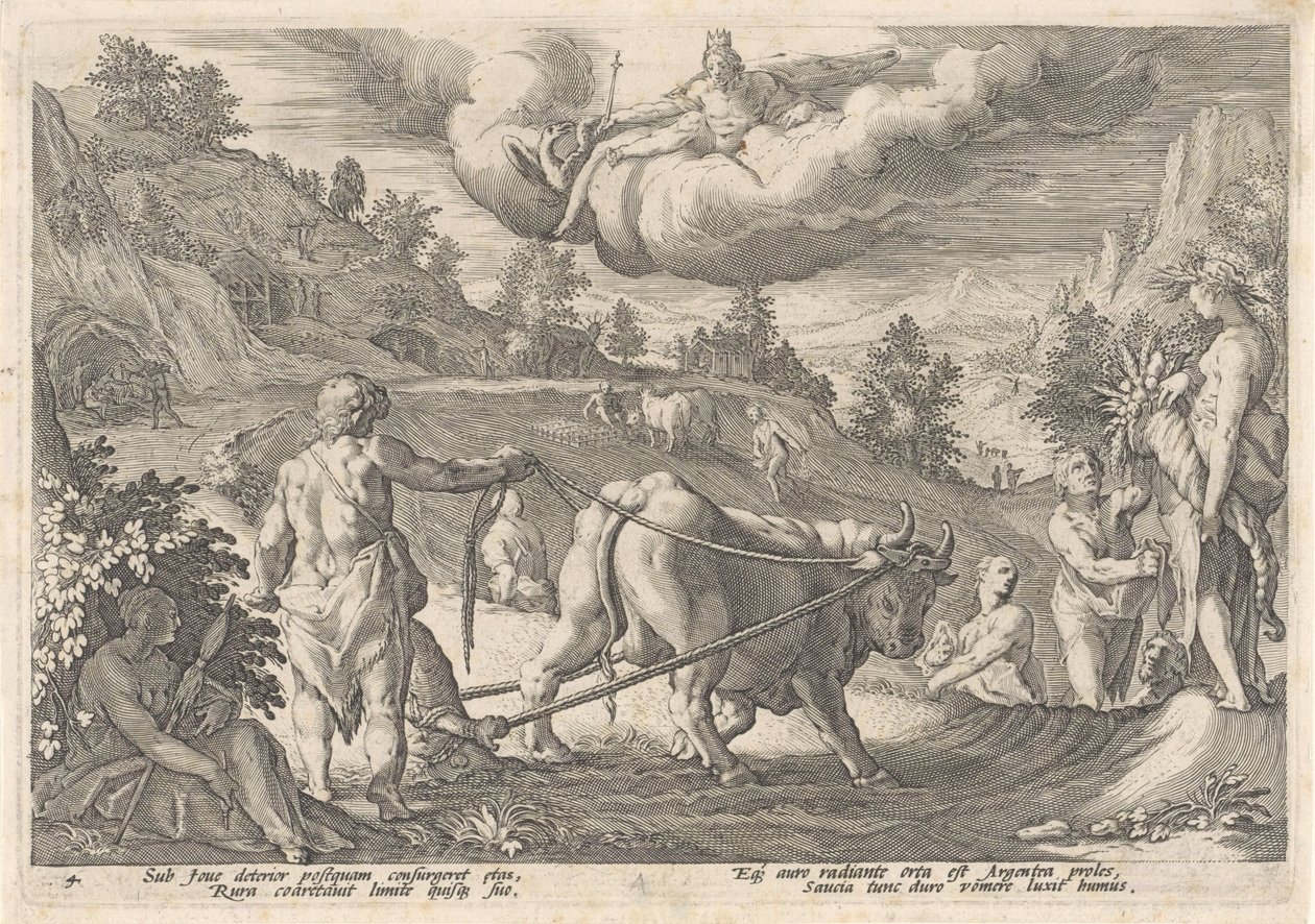 De Zilveren Eeuw (Metamorfosen van Ovidius) door Hendrick Goltzius (workshop of)
