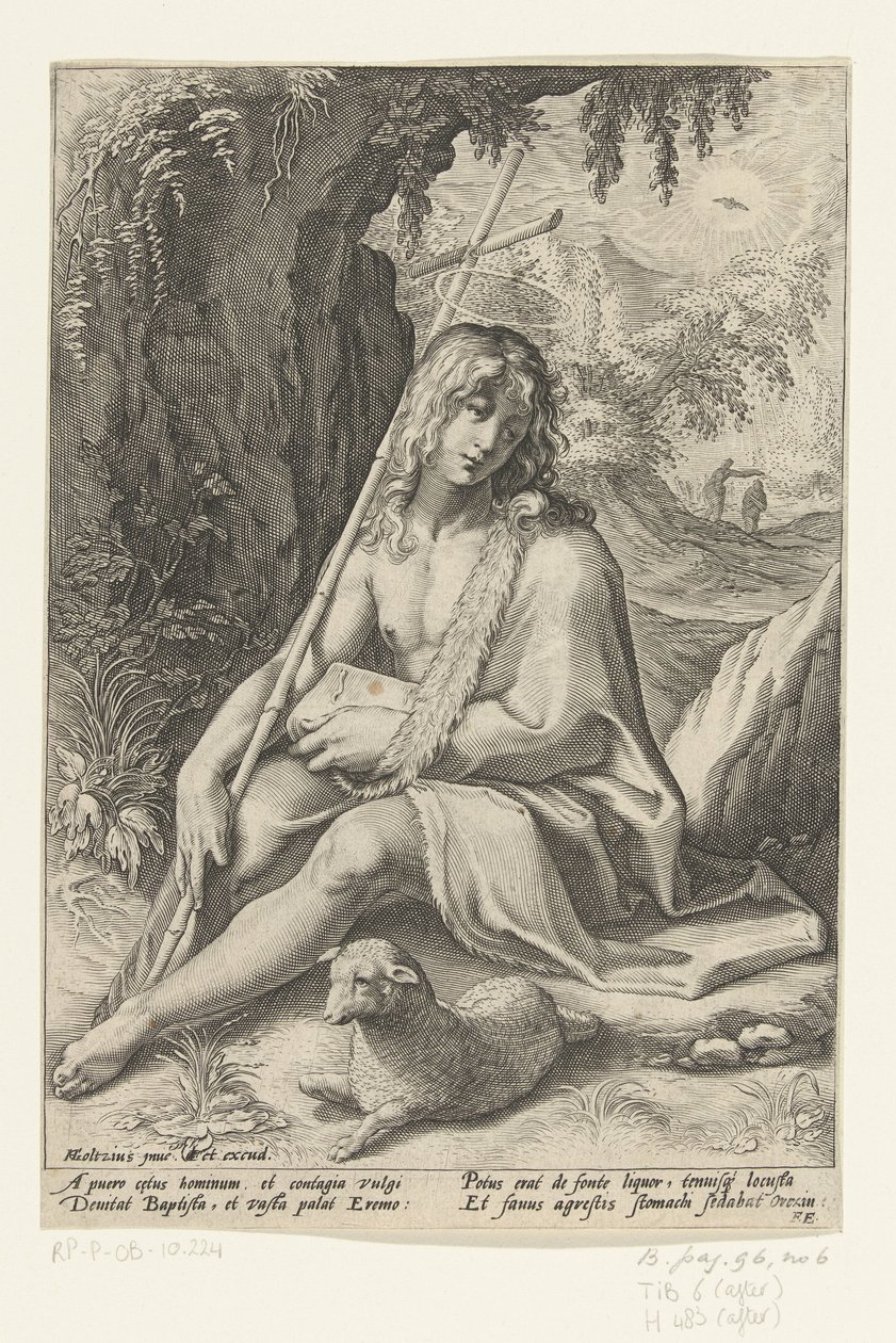 Johannes de Doper door Hendrick Goltzius (workshop of)