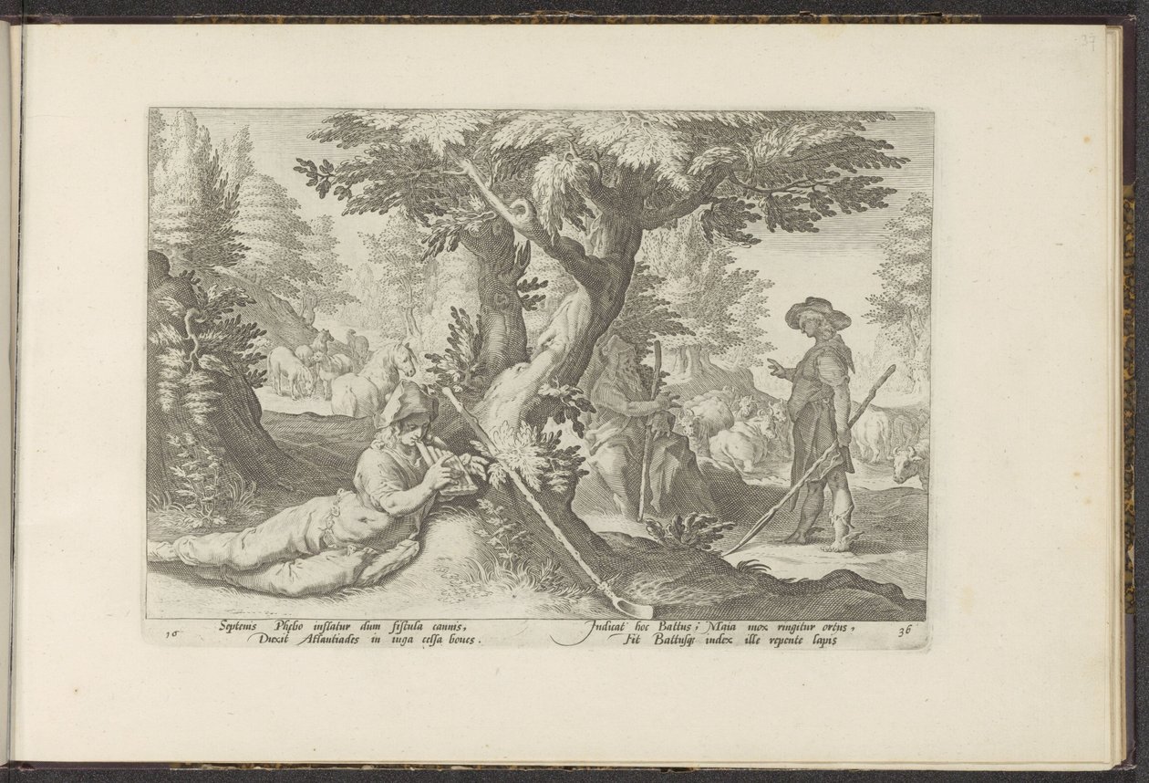 Mercurius en Battus door Hendrick Goltzius (workshop of)