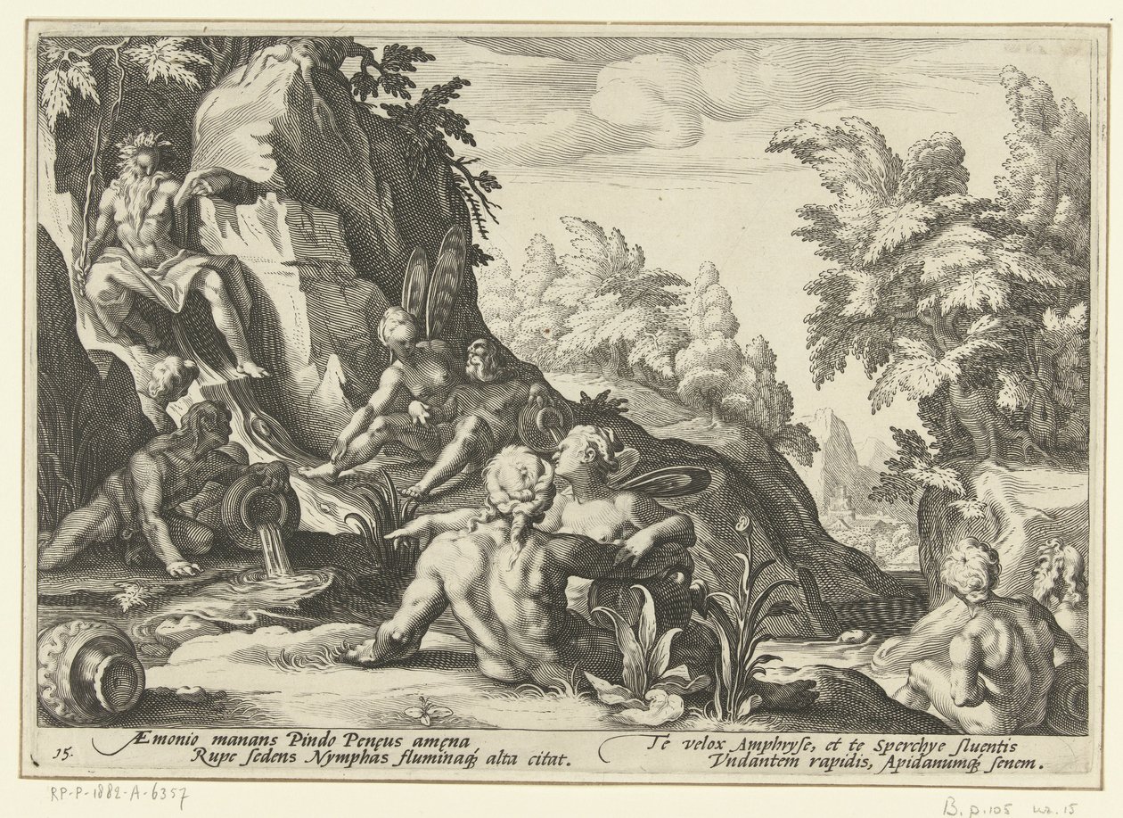 Peneus door andere riviergoden bezocht Ovidius