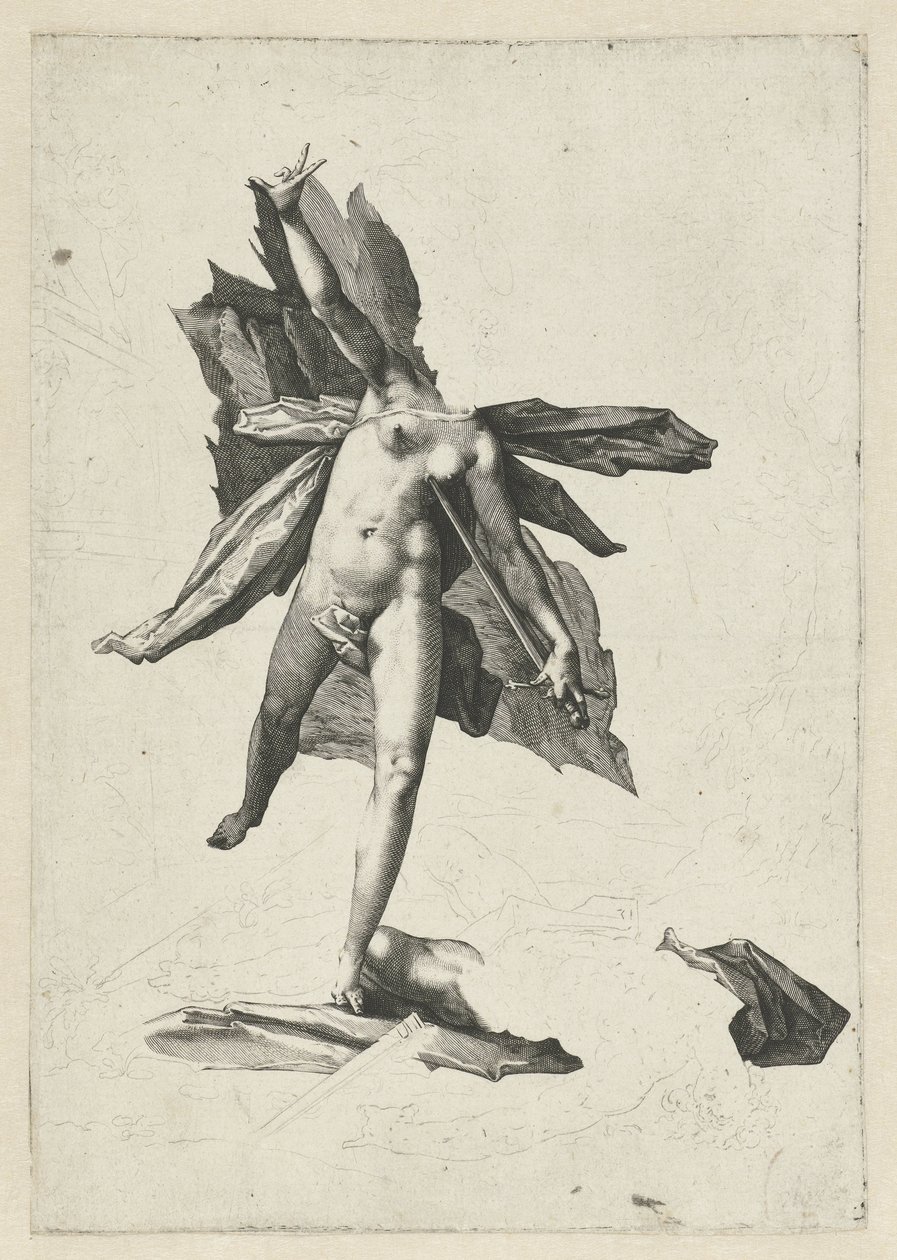 Pyramus en Thisbe door Hendrick Goltzius (workshop of)