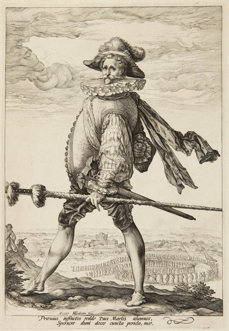 Een kapitein van de infanterie door Hendrick Goltzius