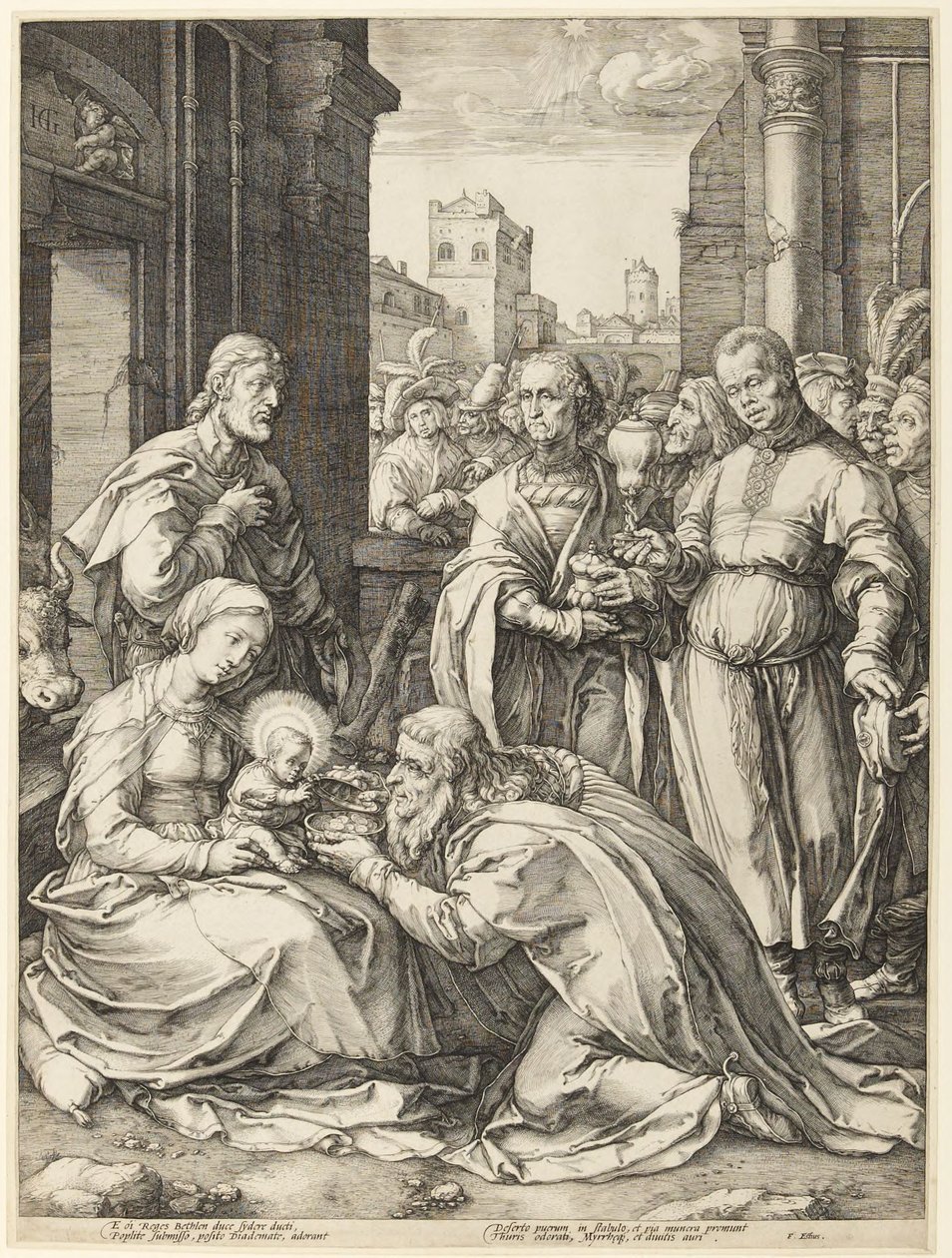 Aanbidding der wijzen door Hendrick Goltzius
