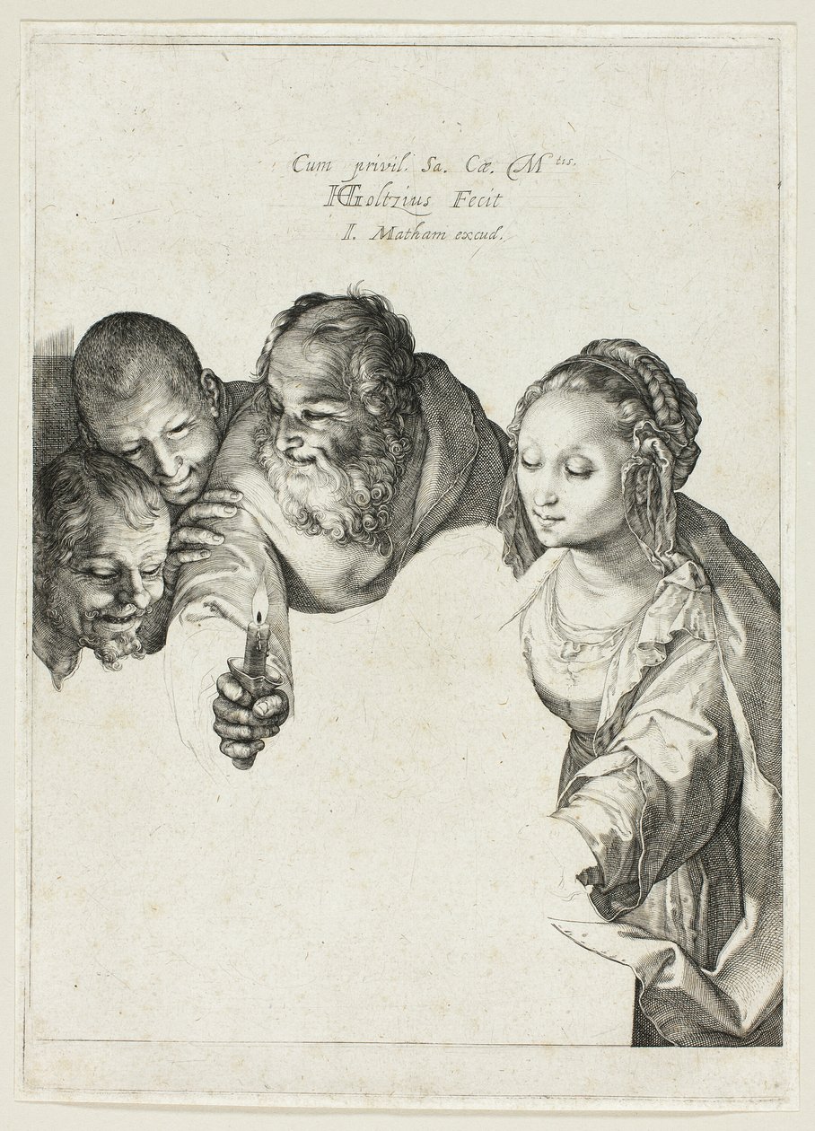 Aanbidding van de herders door Hendrick Goltzius