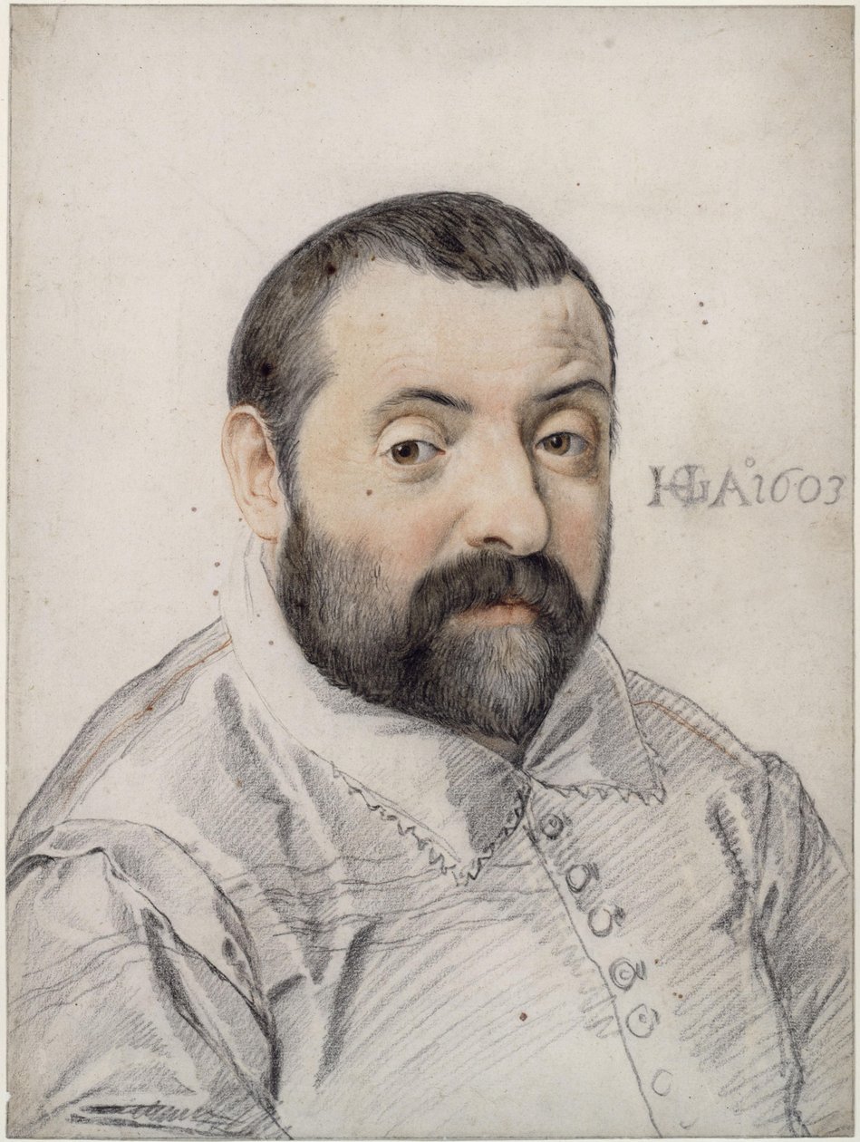 Portret van Jacopo Palma il Giovane door Hendrick Goltzius