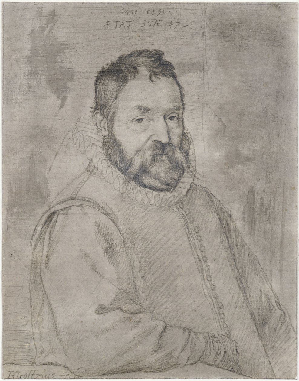 Borstbeeld van Federico Zuccari door Hendrick Goltzius