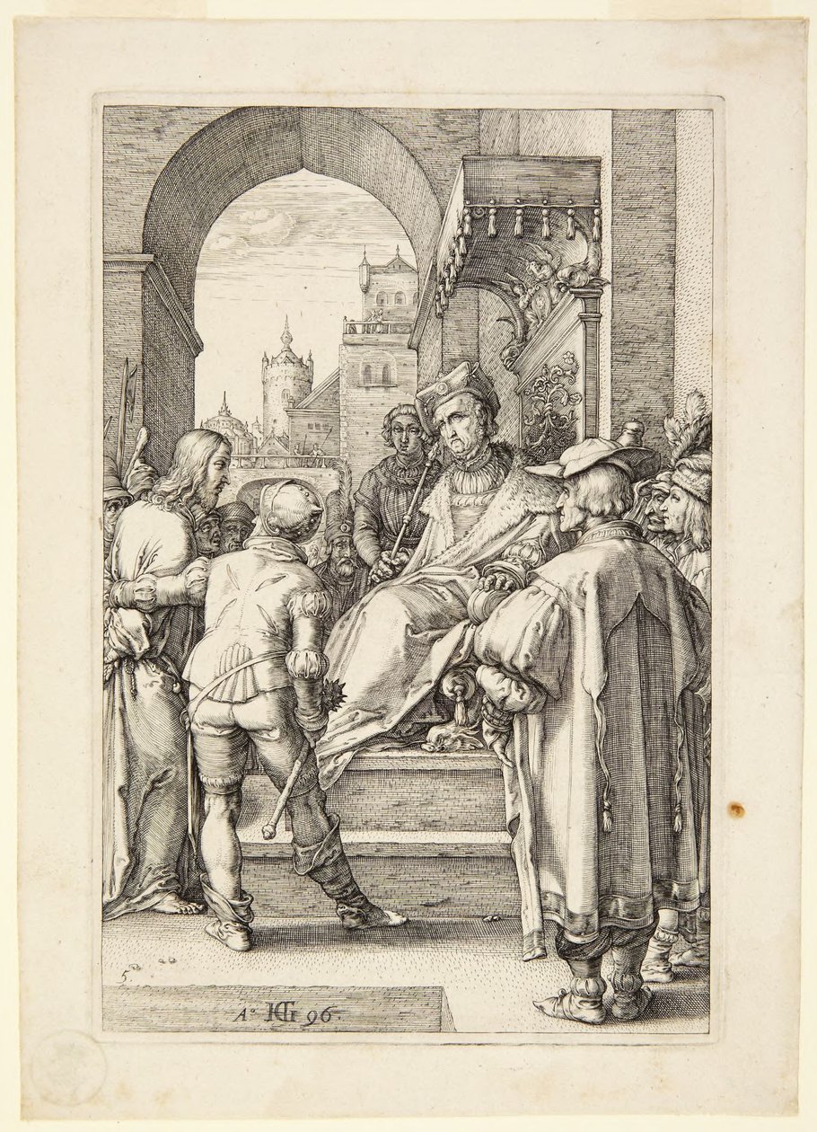 Christus voor Pilatus door Hendrick Goltzius