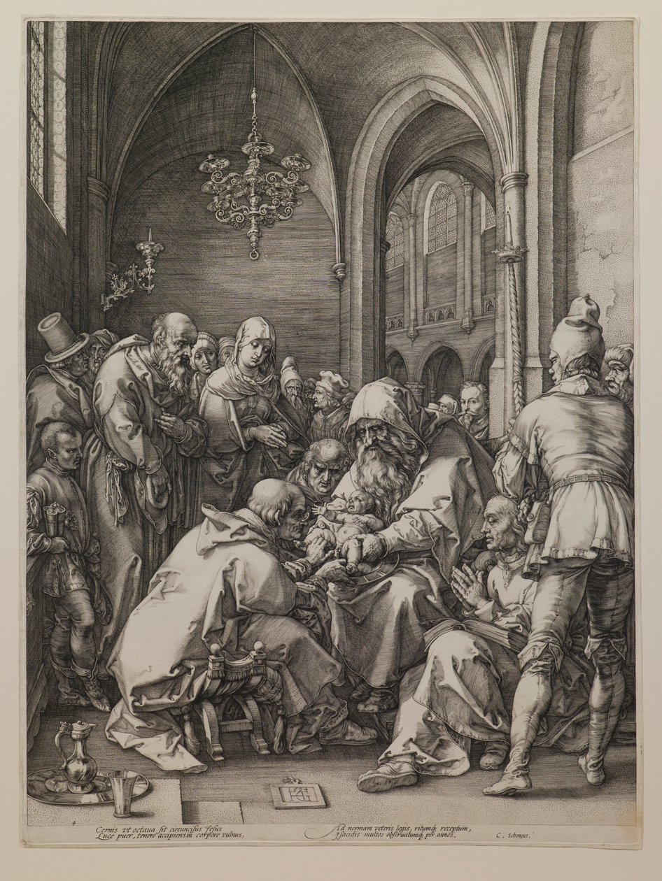 Besnijdenis, uit de serie „Het leven van de Maagd“ door Hendrick Goltzius