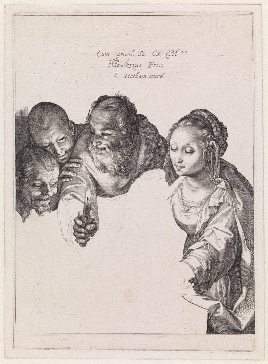 De aanbidding der herders door Hendrick Goltzius