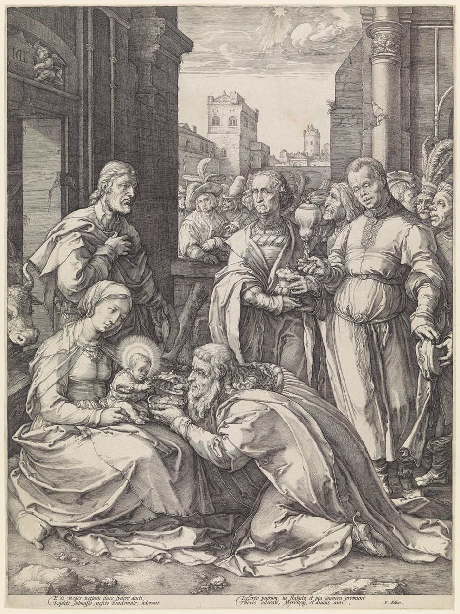 De drie koningen door Hendrick Goltzius