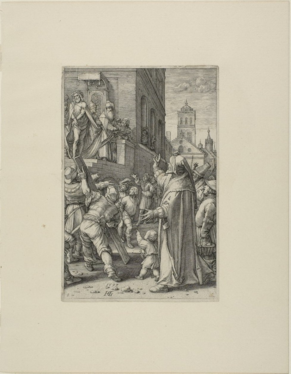 Ecce Homo, plaat acht uit De Passie van Christus door Hendrick Goltzius