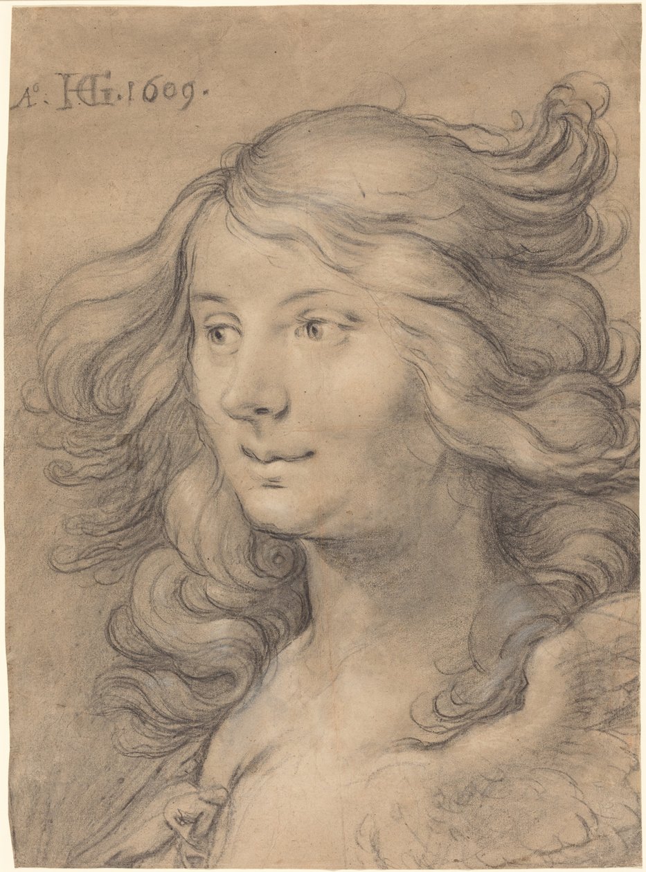 Hoofd van een sirene door Hendrick Goltzius