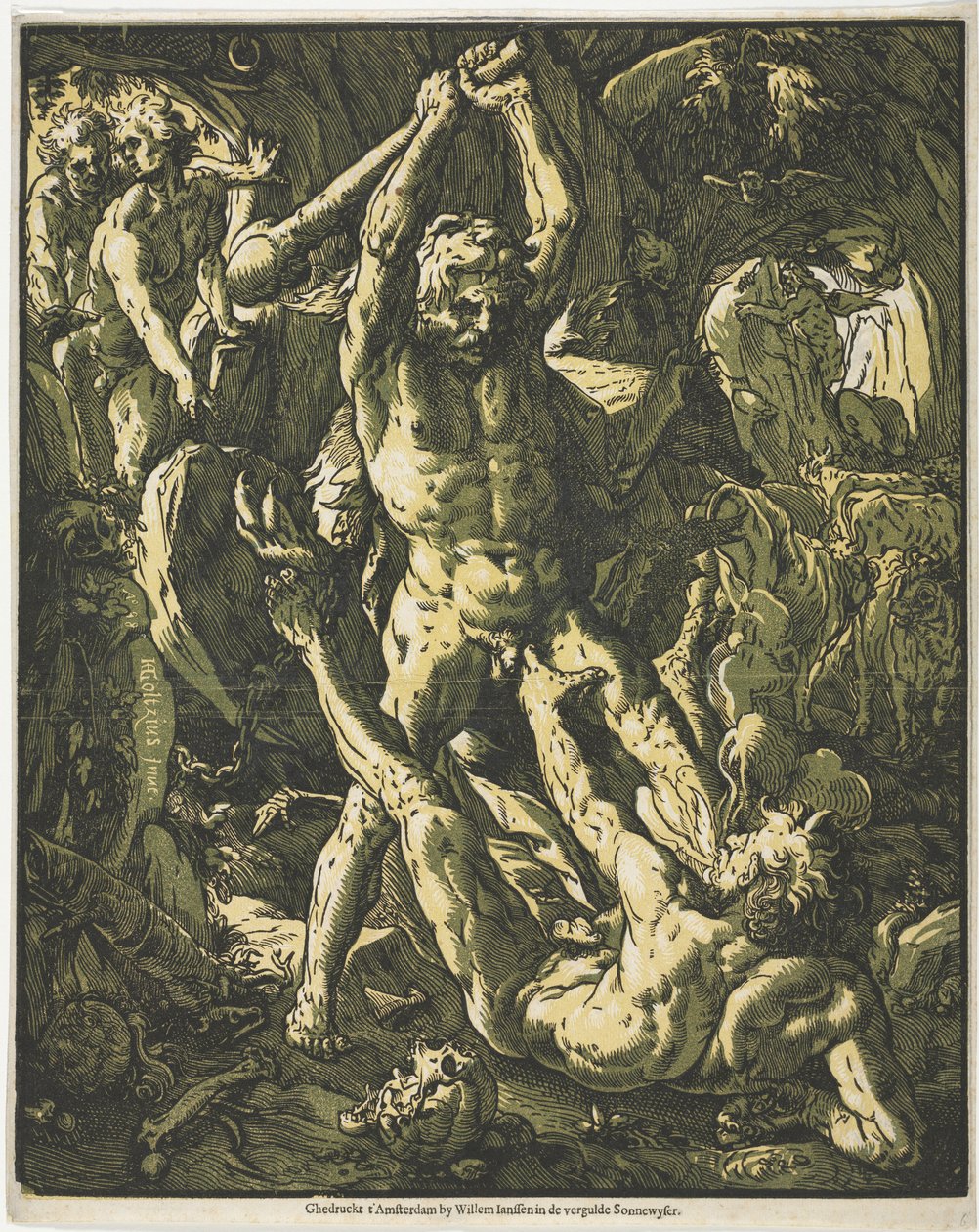 Hercules en Cacus door Hendrick Goltzius