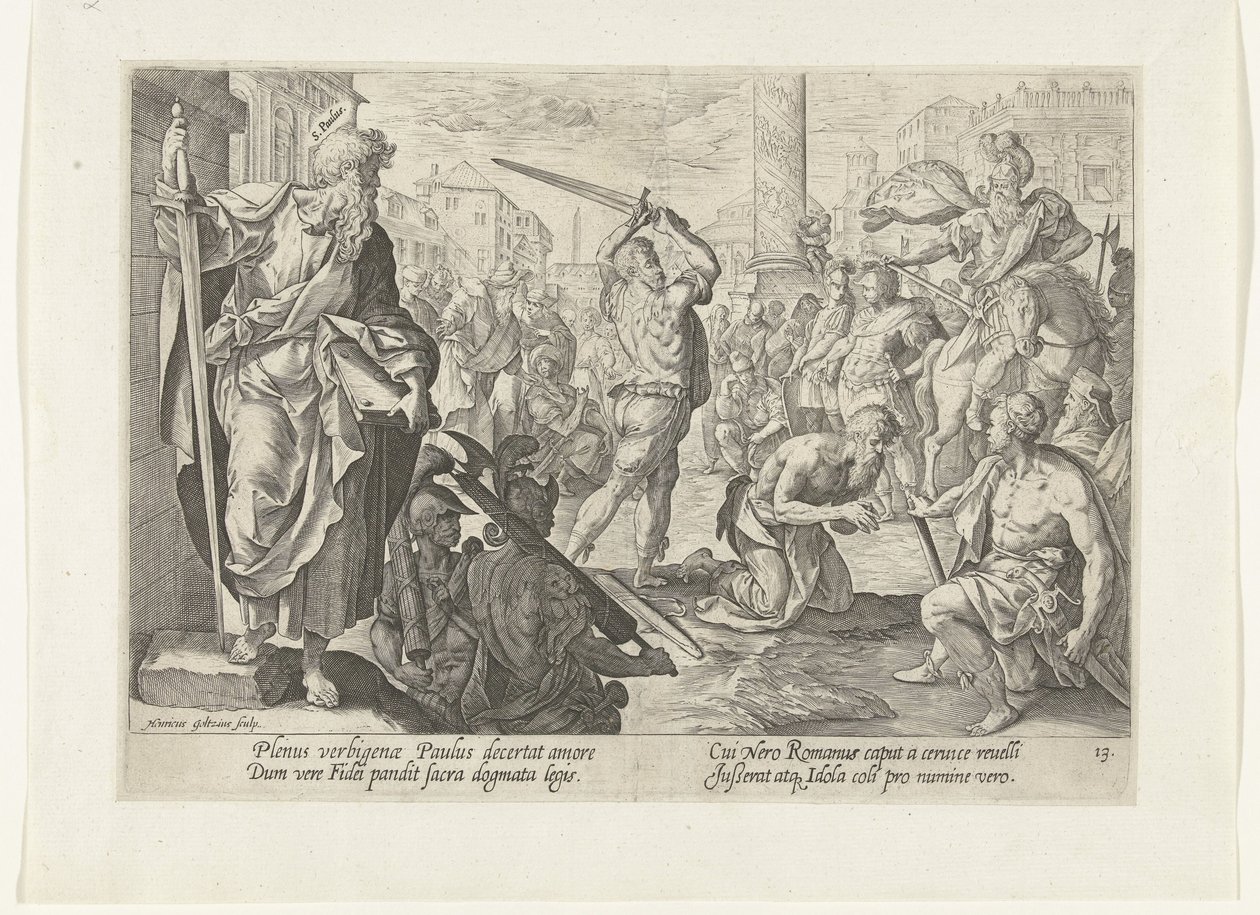 Het martelaarschap van Paulus door Hendrick Goltzius