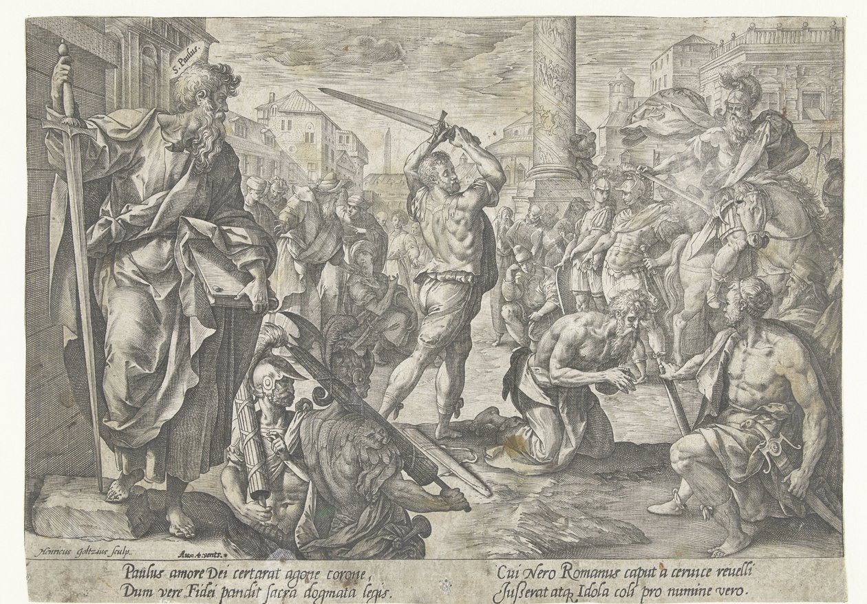 Het martelaarschap van Paulus door Hendrick Goltzius